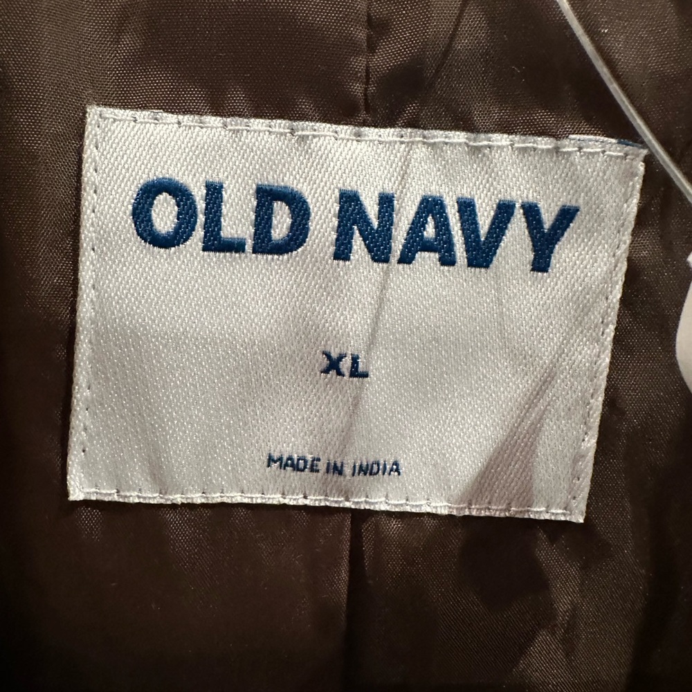 Old Navy Espresso Faux Leather Belted Biker Jacket XL - Picture 6 of 13